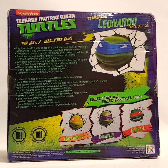 FUN NICKELODEON 3D DECO LIGHT Leonardo TMNT BNIP 2013 - Picture 4 of 6